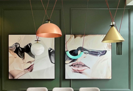 Painting and lighting art installation 